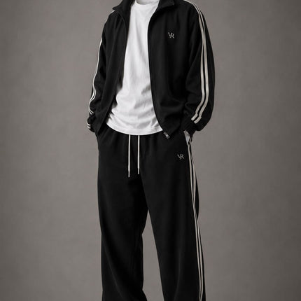Women's tracksuit styled on a city street