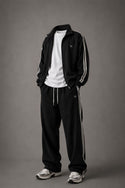 Women's tracksuit styled on a city street