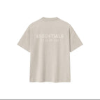 25. Gold-foiled heather gray short-sleeved shirt