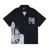 S / E402 Black patterned printed pocket shirt