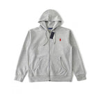 Zip-up shirt light gray - red label