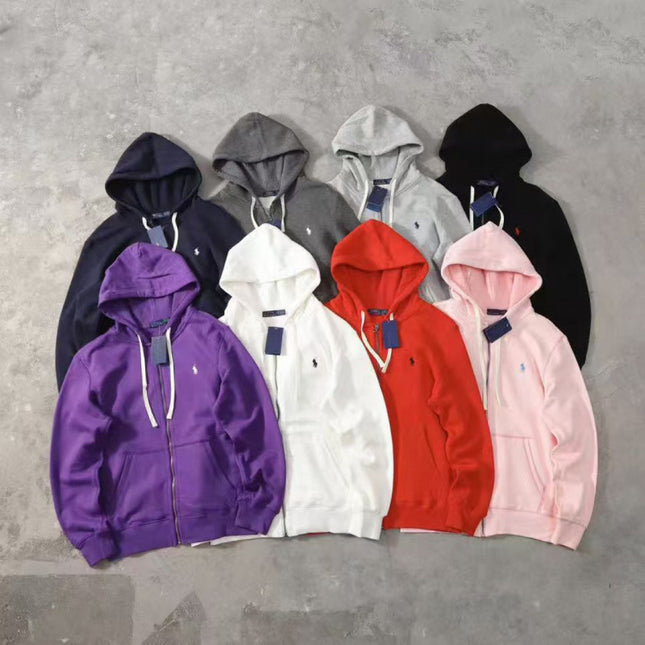 Pony Embroidered Zip Hoodie