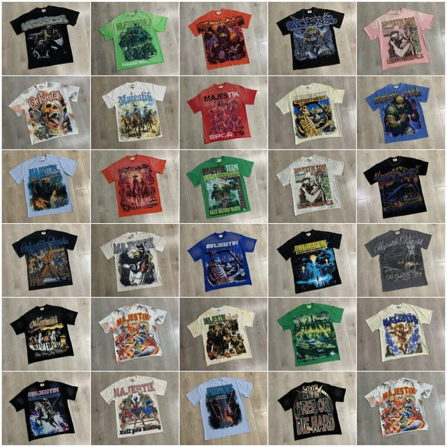 MAJESTIK vintage rhinestone casual T-shirt