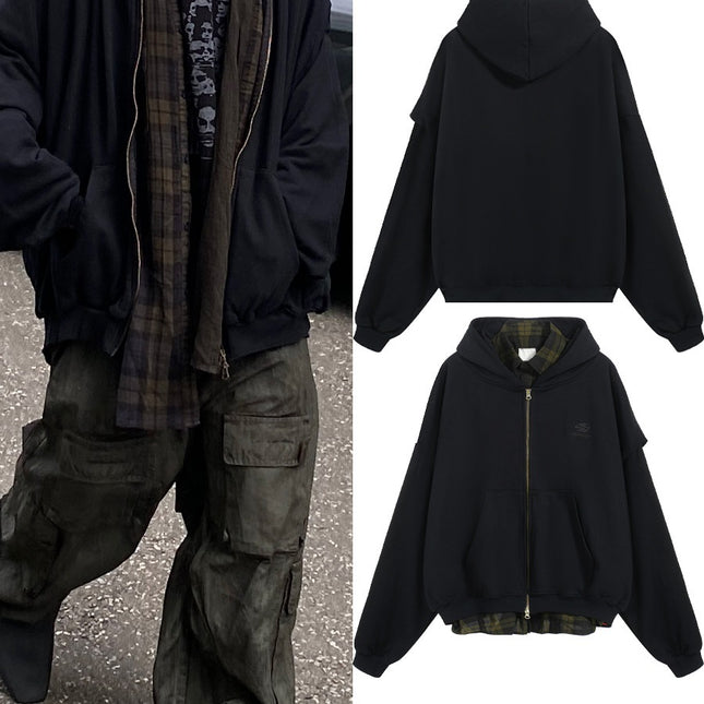 Undermycar Layered Zip Hoodie