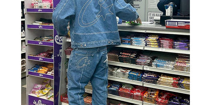 Men's Star Embroidered Jeans