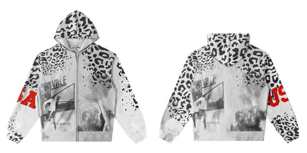 Vale Forever Cheetah Zip Up hoodie