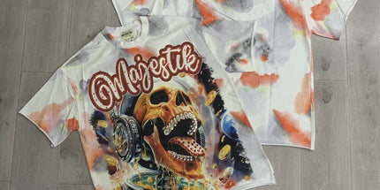 MAJESTIK vintage rhinestone casual T-shirt