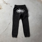 Black and white printed long sweatpants