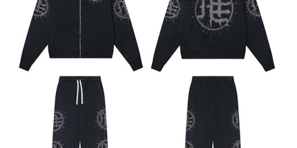 Mixed Emotion Rhinestone Tracksuit Set