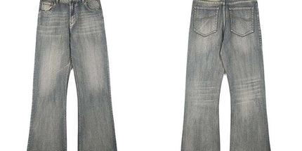 vintage-style light wash denim jeans