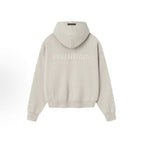 25. Zipper is gold-stamped with heather gray