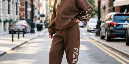 Letter Print Tracksuit Set