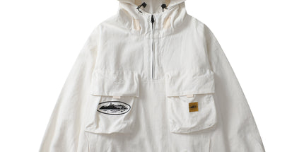 Men's Drill Multi-Pocket Hooded Jacket