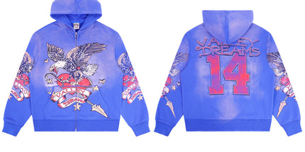 Vale Forever Cheetah Zip Up hoodie