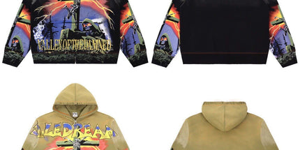 Vale Distressed Zip Hoodie