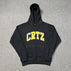 S / 923 black printed yellow hooded sweatshirt
