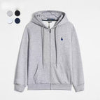 Zippered gray blue label