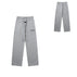 S / 8892 gray pants fleece straight-leg