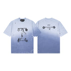 E101 Hand-painted hang-dyed distressed letter printing