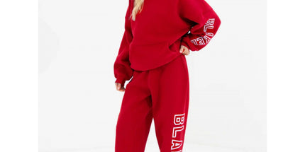Letter Print Tracksuit Set