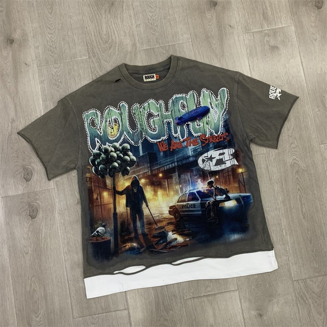 RoughPlay Distressed Rhinestone T-Shirt