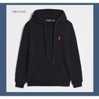 Pullover with black red label