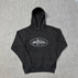 S / 910 Black Printed Black Hooded Sweatshirt