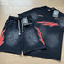 S / 6817-7811 Washed Black-Red Set
