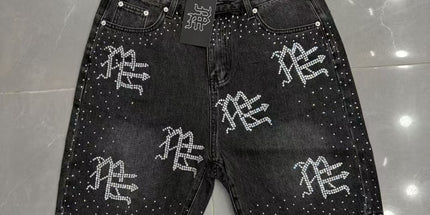 Mixed Emotion Patch Denim Shorts