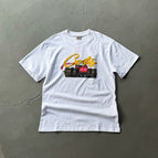 Yellow print white