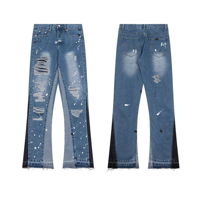 Gallery Dept Ink-Splatter Ripped Jeans