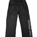Black wide-leg sweatpants