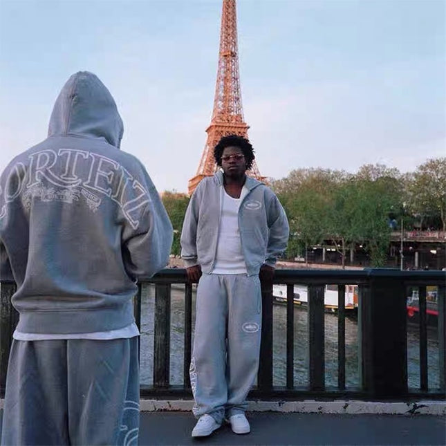 Men's Drill Grey Zip Hoodie