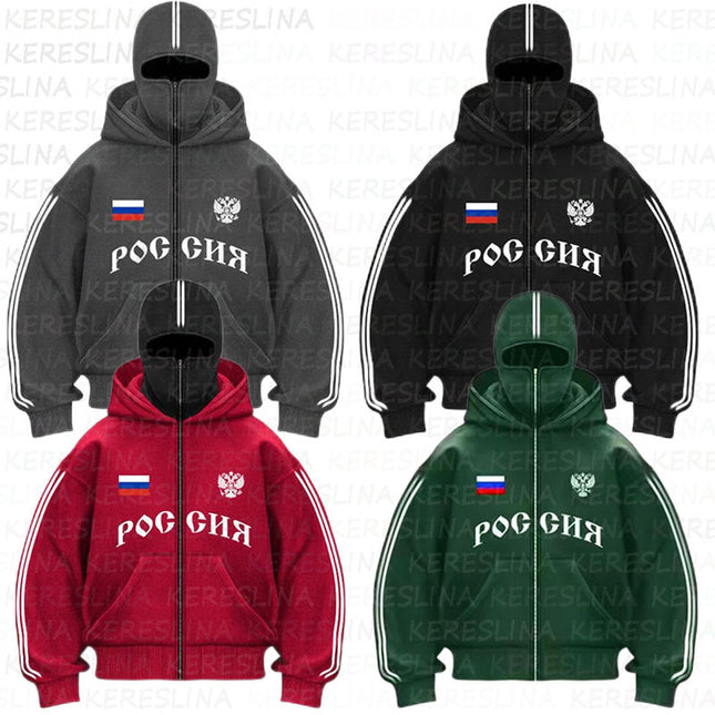 Double-Hood Y2K Zip Hoodie