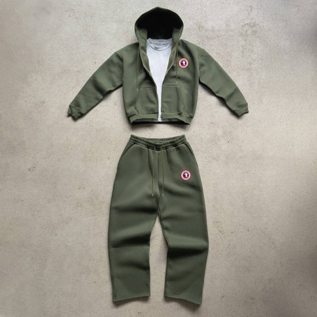 Sport Zip Hoodie Tracksuit Set