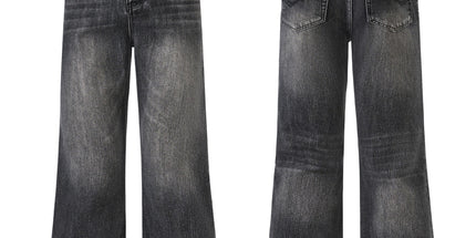 vintage-style light wash denim jeans