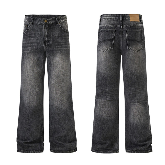 vintage-style light wash denim jeans