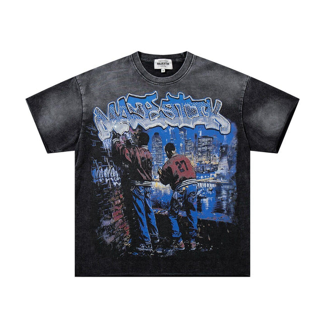 Majestik Washed Black T-Shirt
