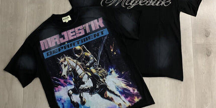 MAJESTIK vintage rhinestone casual T-shirt
