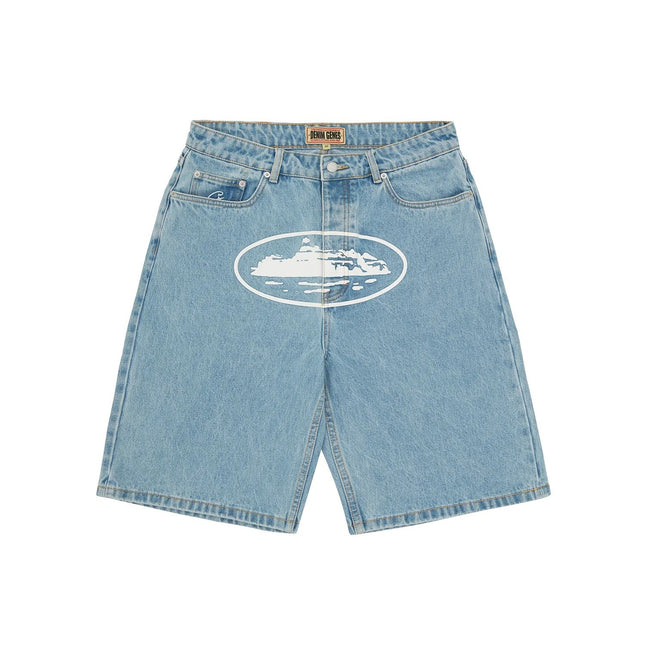 Alcatraz Print Denim Shorts