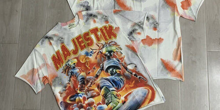 MAJESTIK vintage rhinestone casual T-shirt