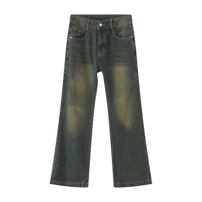 vintage washed flared jeans