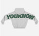 XS / Light gray pattern with green lettering