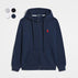S / Zippered navy blue red label