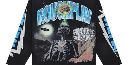 RoughPlay Rhinestone Patch Long Sleeve T-Shirt
