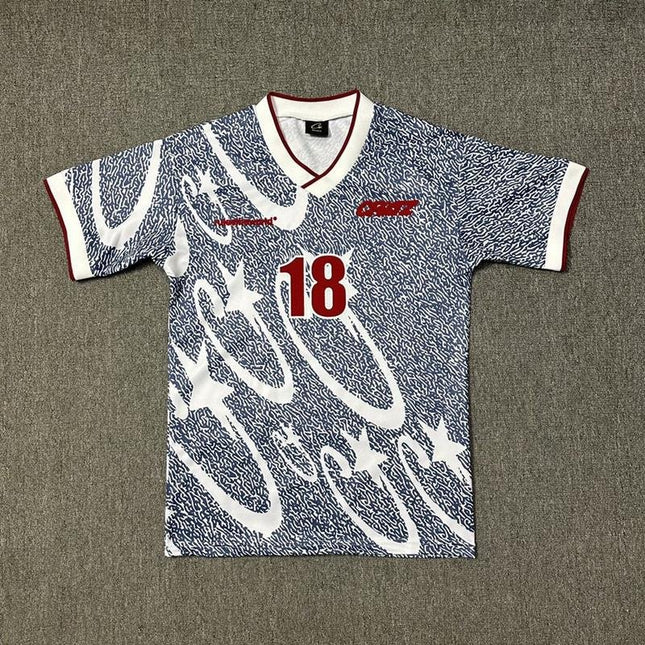 Blue-White Football Jersey T-Shirt