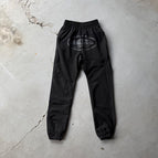 Black black print long sweatpants