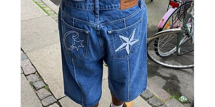 Men's Drill Embroidered Denim Shorts
