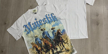 MAJESTIK vintage rhinestone casual T-shirt