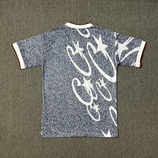 Blue-White Football Jersey T-Shirt